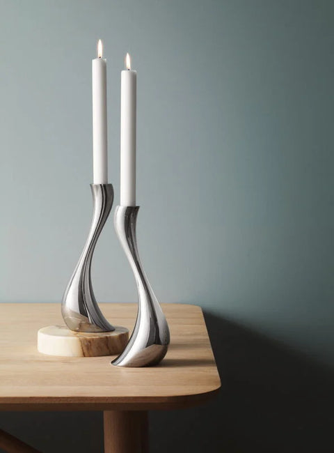 Georg Jensen Cobra Candleholder Set, Medium, Matte