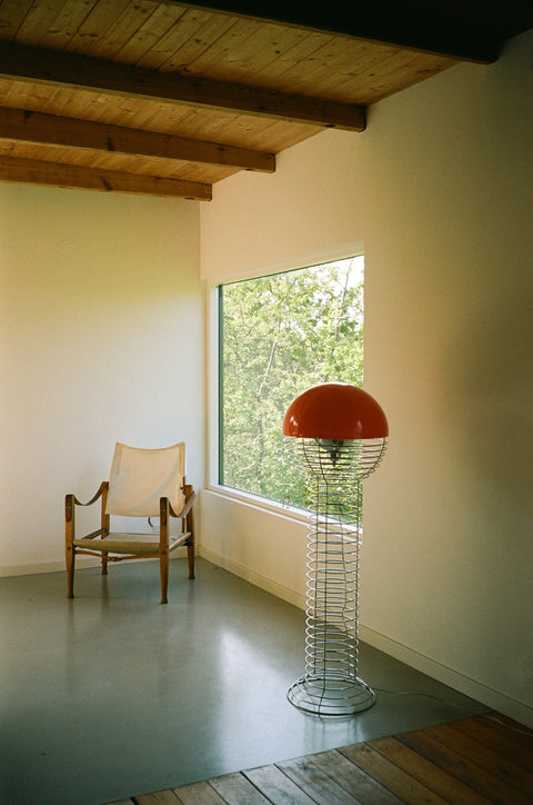 VERPAN Wire Floor Lamp Ø40 with Orange Shade