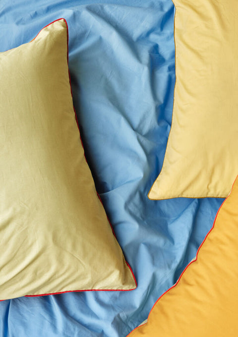 Aki Bed Linen 80/220 Blue/Yellow