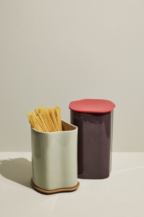 Amare Canister with Lid Large Burgundy/Red