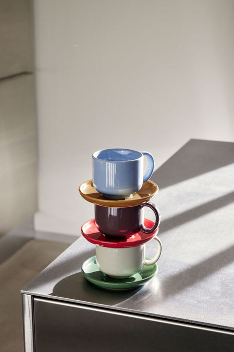 Amare Cup/Saucer Light blue/Brown
