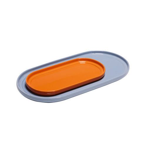 Amare Serving Trays Light blue/Orange (set of 2)
