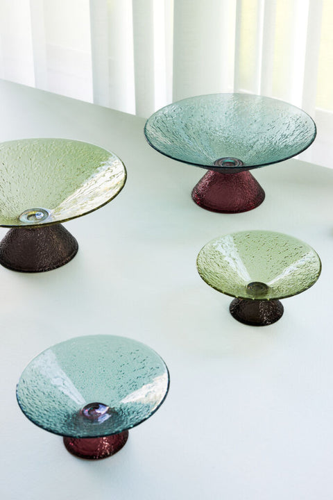 Bonbon Glass Bowl Large Green/Brown