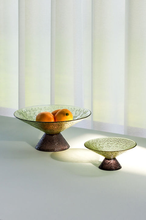 Bonbon Glass Bowl Medium Green/Brown