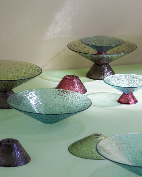 Bonbon Glass Bowl Medium Green/Brown