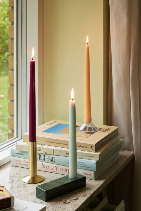 Brick Candleholder Green