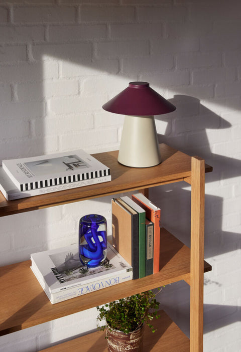 Chipper Table Lamp Sand/Burgundy