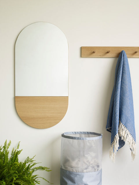 Crescent Wall Mirror Oval Natural