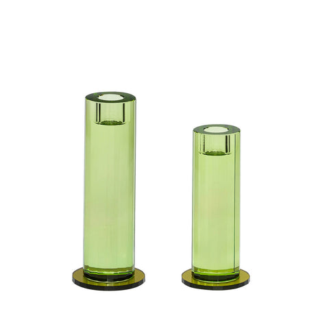 Cut Candleholder Green (set of 2)