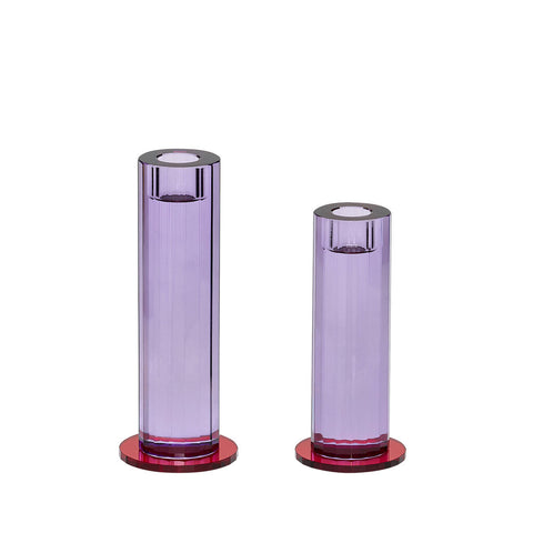 Cut Candleholder Purple (set of 2)