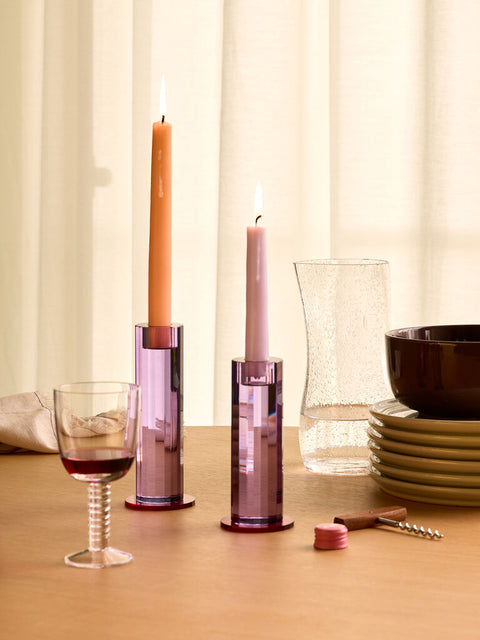 Cut Candleholder Purple (set of 2)