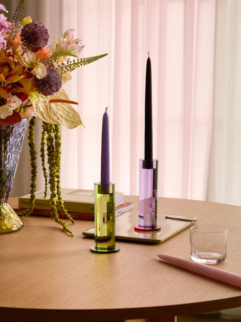 Cut Candleholder Purple (set of 2)