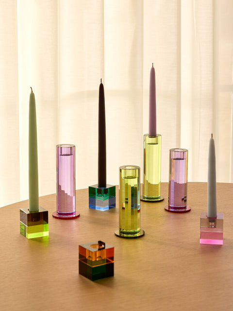 Cut Candleholder Purple (set of 2)