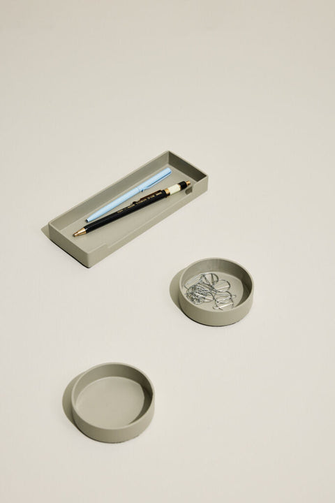 District Storage Tray Round Light grey