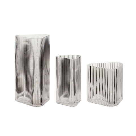 Elements Vases Triangular Clear (set of 3)