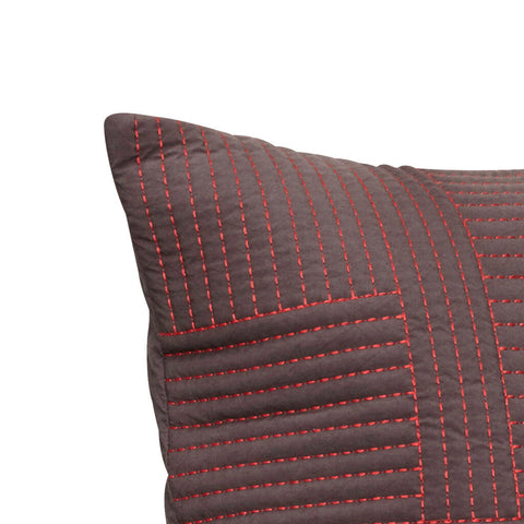 Floy Cushion Brown/Red