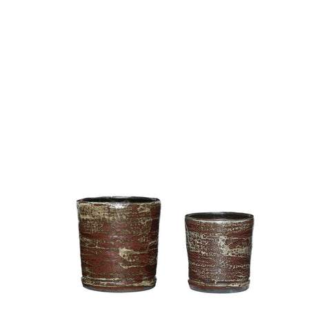 Fossil Pots Brown (set of 2)