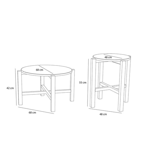 Four Coffee Table Natural (set of 2)
