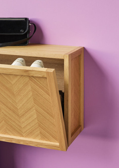 Herringbone Shoe Cabinet Large Natural