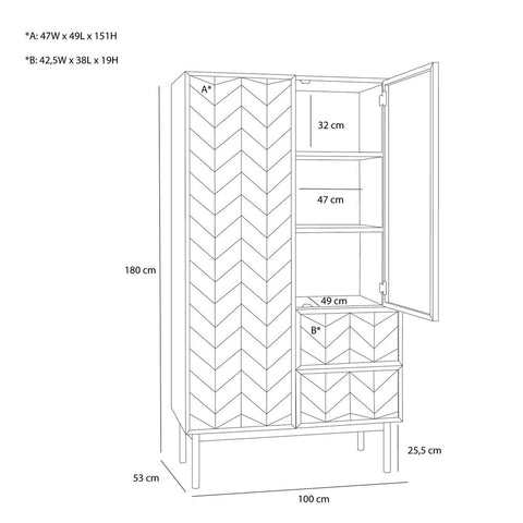 Herringbone Wardrobe Large Natural