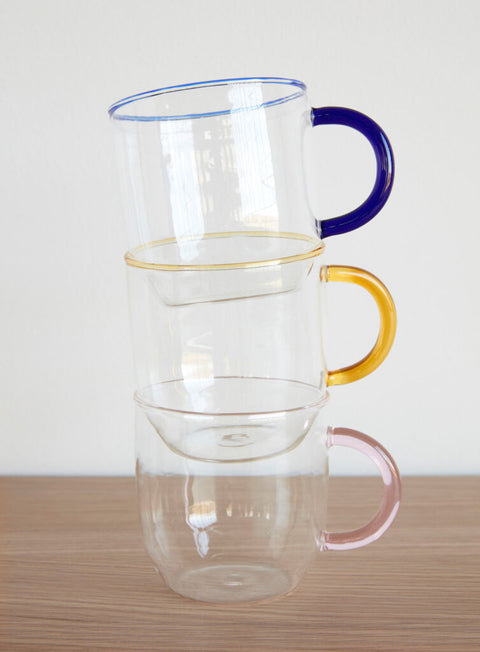 Kiosk Glass Mugs Multicolour (set of 4)