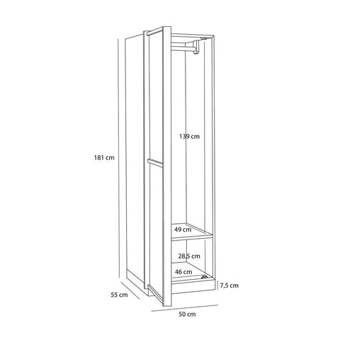 Kura Wardrobe Small Natural
