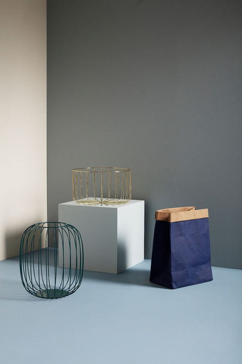 Laundromat Laundry Basket Square Blue/Natural (set of 2)