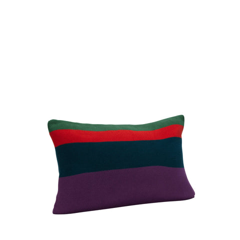 Line Cushion Knitted Green/Red/Purple