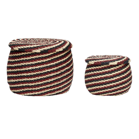 Monarch Baskets Natural/Red (set of 2)