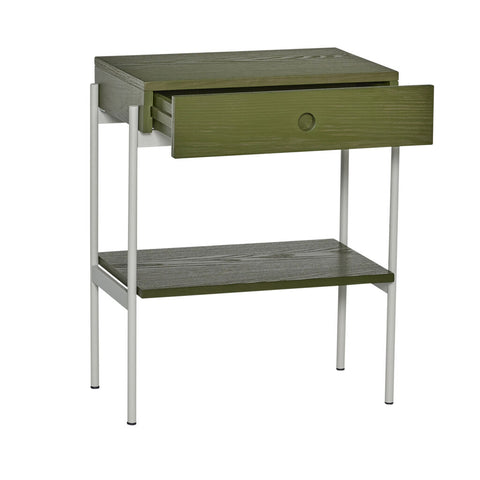 Noir Bedside Table Green/Off white