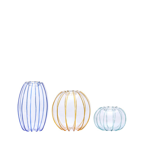 Orbit Vases Amber/Light green/Blue (set of 3)