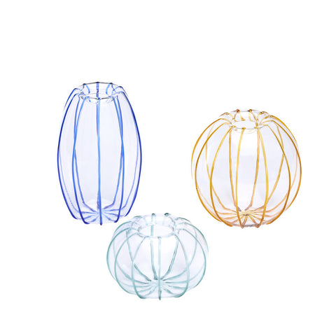 Orbit Vases Amber/Light green/Blue (set of 3)