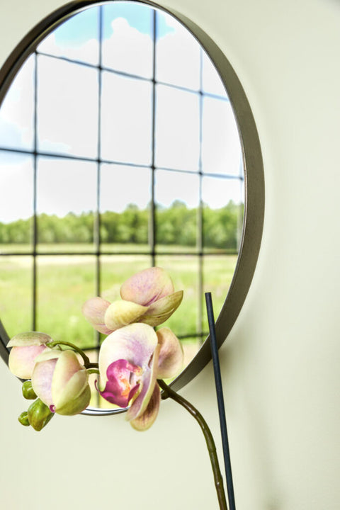 Retro Wall Mirror Round Brushed nickel