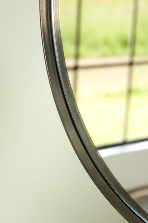 Retro Wall Mirror Round Brushed nickel