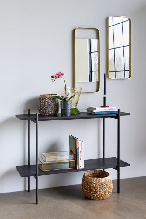 Retro Wall Mirror Small Brass