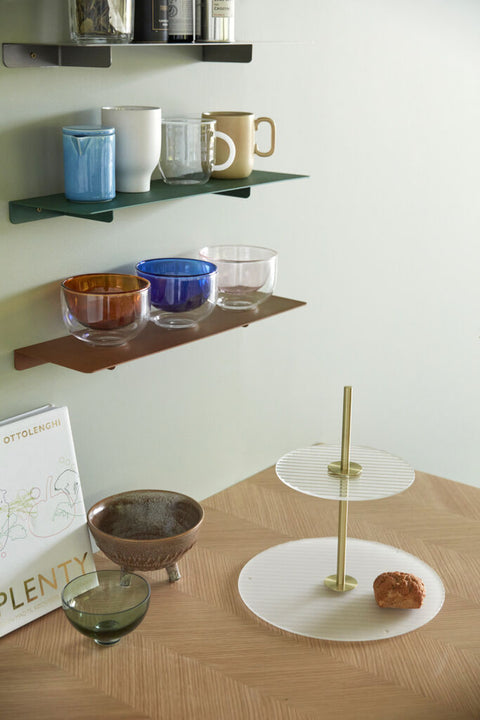 Ripple Etagere Frosted/Brass