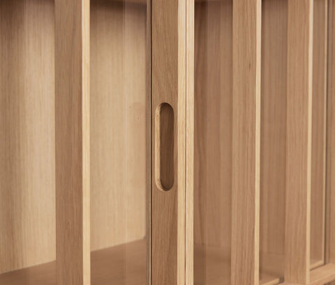 Shoji Display Cabinet Tall Natural