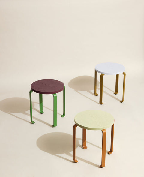 Smile Stool Burgundy/Green