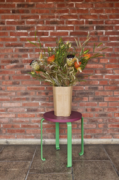Smile Stool Burgundy/Green