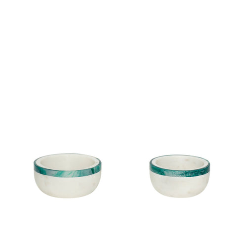 Snacky Bowls White/Green (set of 2)