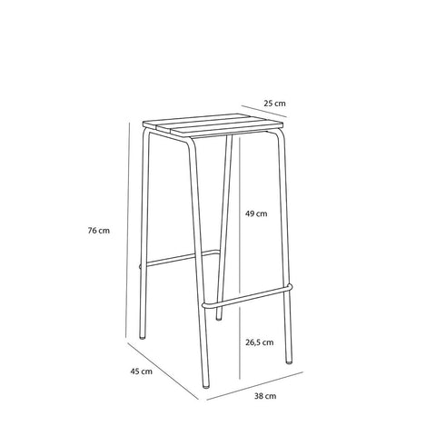 Stilt Bar Stool Black