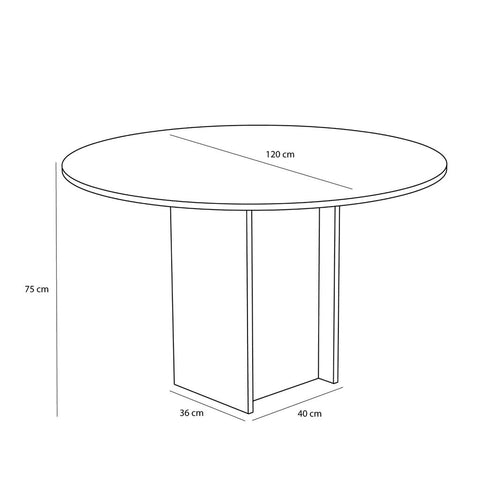 Straight Dining Table Round Natural