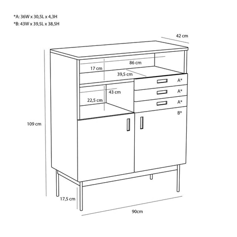 Study Cabinet Dark blue/Grey