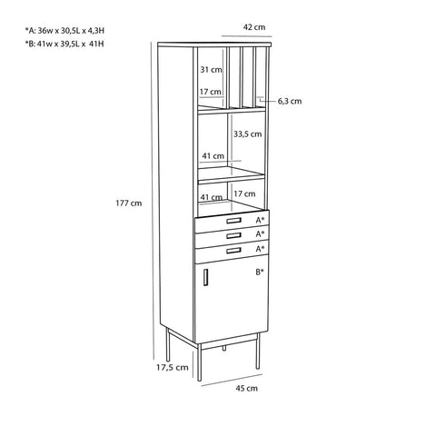 Study Shelf Unit Dark blue/Grey