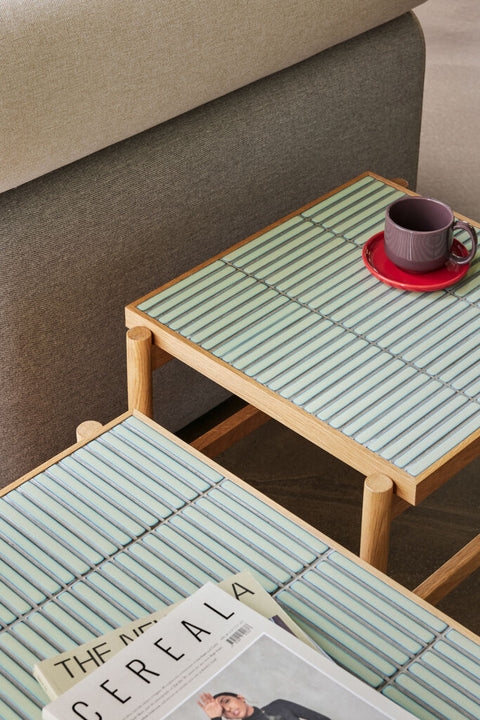 Tile Side Table Mint/Natural