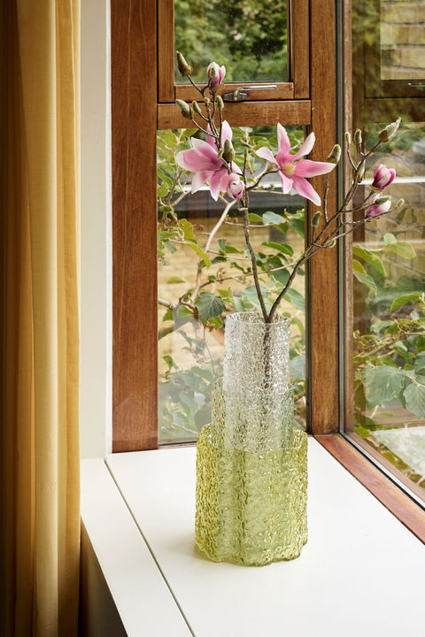 Triple Vases Green/Clear (set of 3)