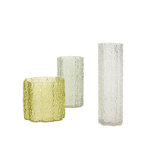 Triple Vases Green/Clear (set of 3)