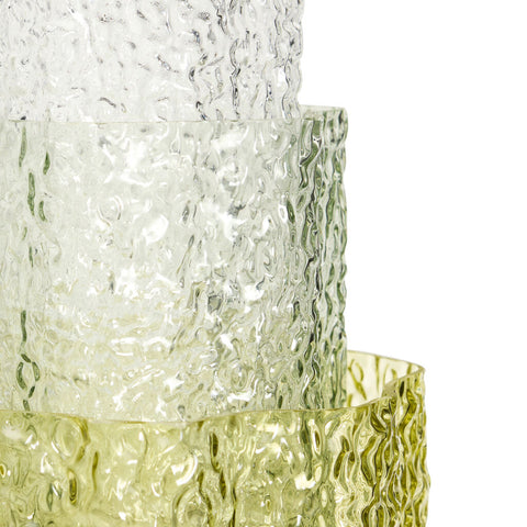 Triple Vases Green/Clear (set of 3)