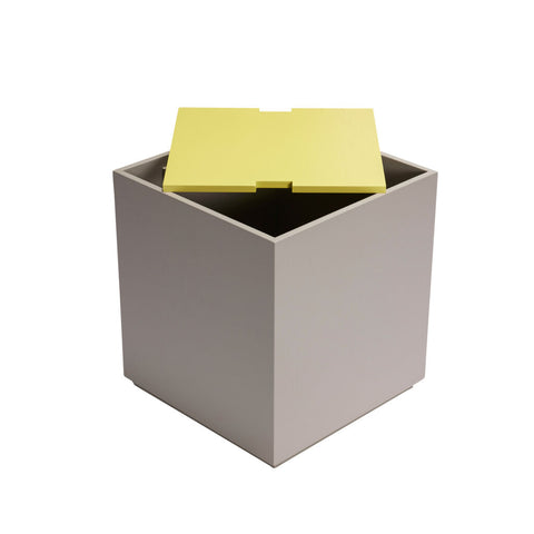 Vault Side Table/Storage Box Grey/Yellow
