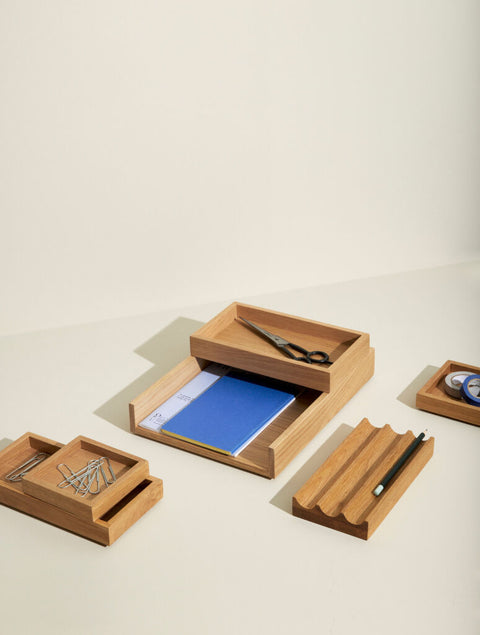 Wave Desk Organiser Natural